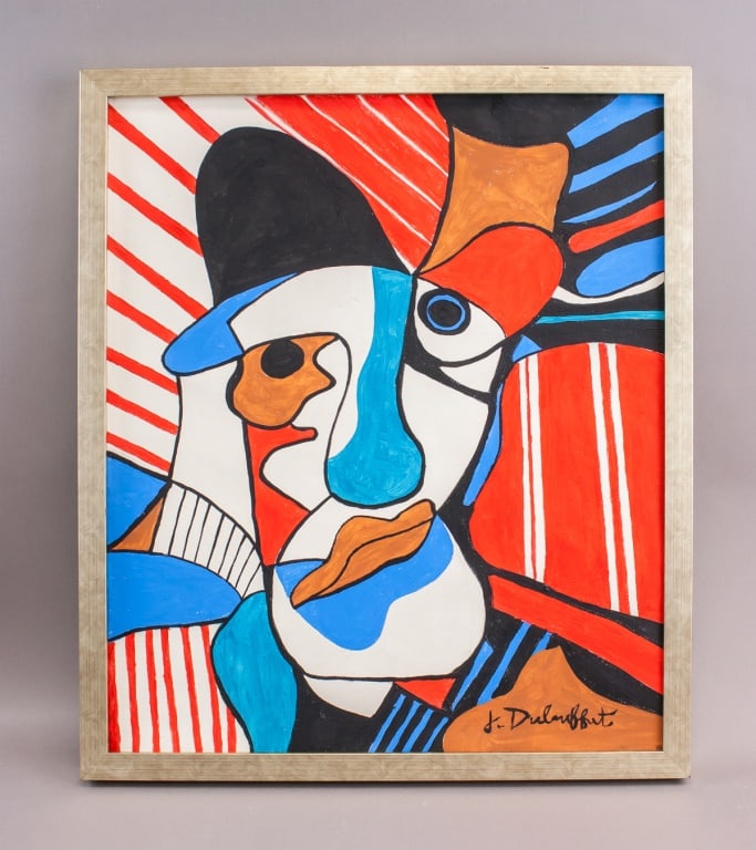 French Acrylic on Canvas Signed Jean Dubuffet (1 of 7)