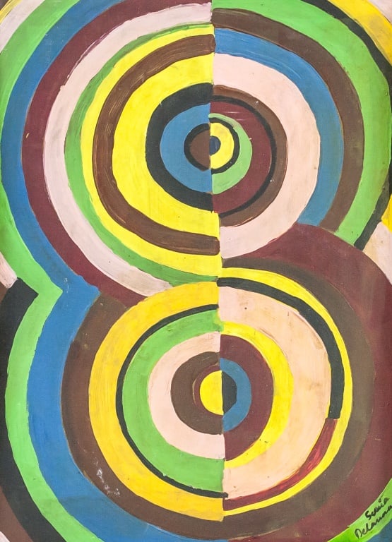 French Oil on Board Signed Sonia Delaunay (1 of 6)
