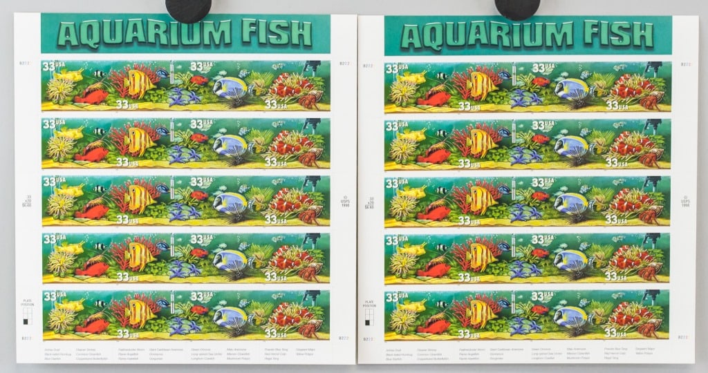 1999 USA Aquarium Fish Stamp Sheets 2pc (1 of 4)