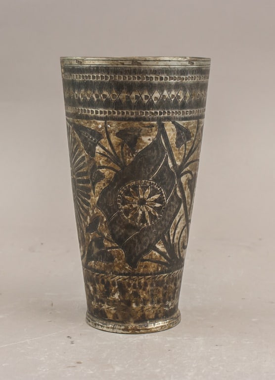 Rare 18c Tibetan Silver Carved Cup (1 of 11)