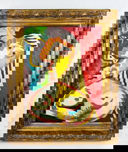OOC Sgd Pablo Picasso 8.10.70 Marlborough Fine Art: Oil on canvas, framed. Attributed to Pablo Picasso (1881 - 1973). This composition exemplifies Pablo Picasso’s mature engagement with Cubist abstraction and figural distortion. The painting depicts
