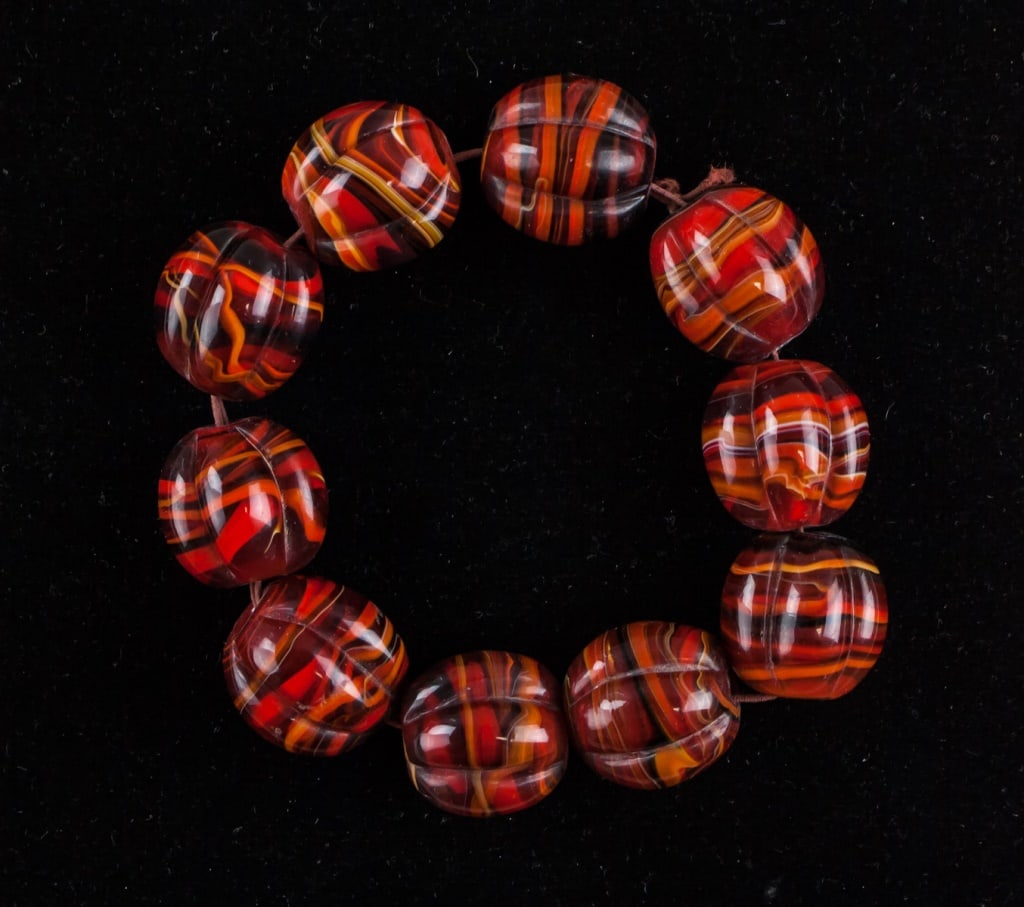 Chinese Tibetan Red Agate Beams Bracelet (1 of 7)