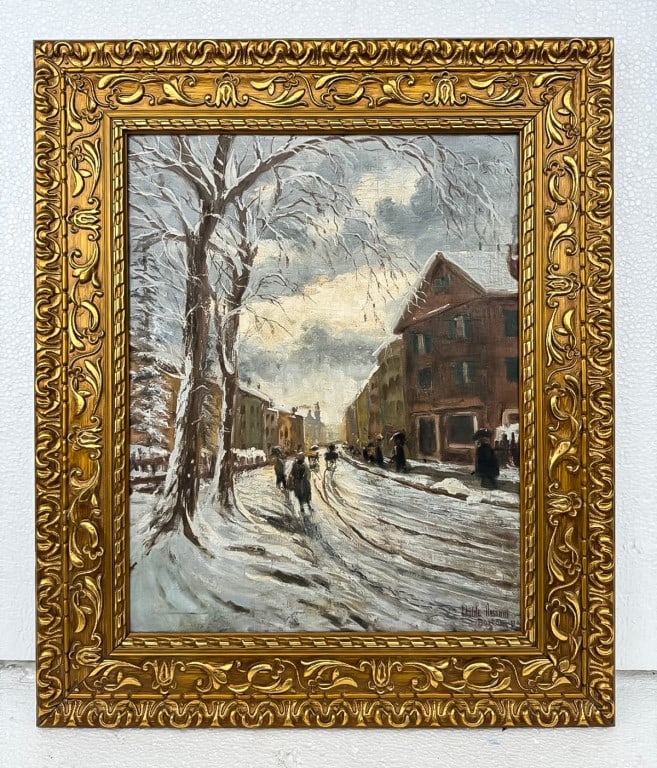 OOC Sgd Childe Hassam '1890 w/ American Art Label (1 of 10)