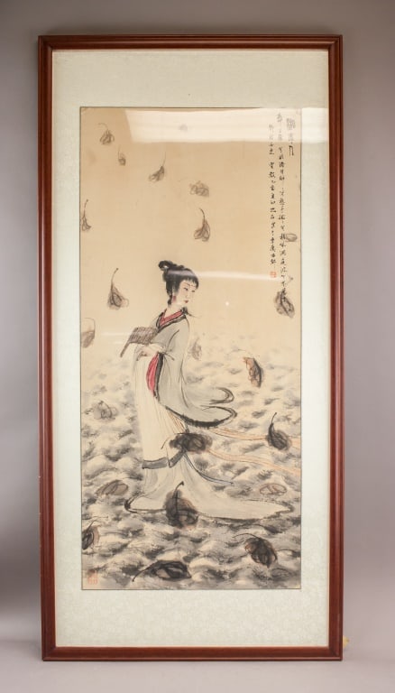 Chinese Watercolor on Paper Sgd Fu Baoshi w/ Seals (1 of 10)