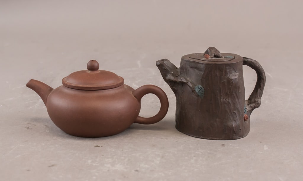 Chinese Yixing Zisha Teapots w/ Mark 2 pc (1 of 8)