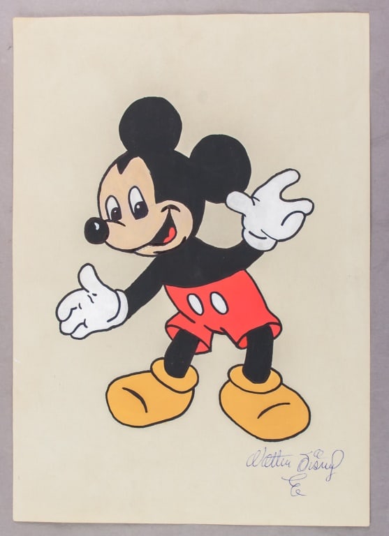 American Mixed Media on Paper Signed Walt Disney (1 of 7)