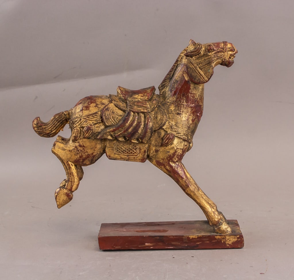 Chinese Tang Style Gilt Wood Horse (1 of 7)