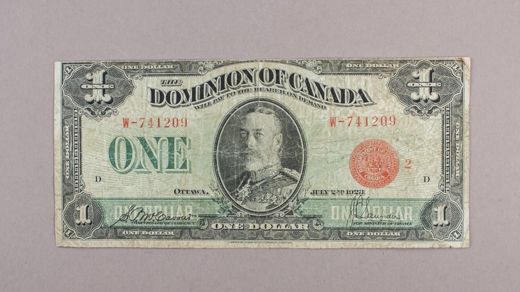 1923 Dominion of Canada $1 Dollar Banknote (1 of 2)