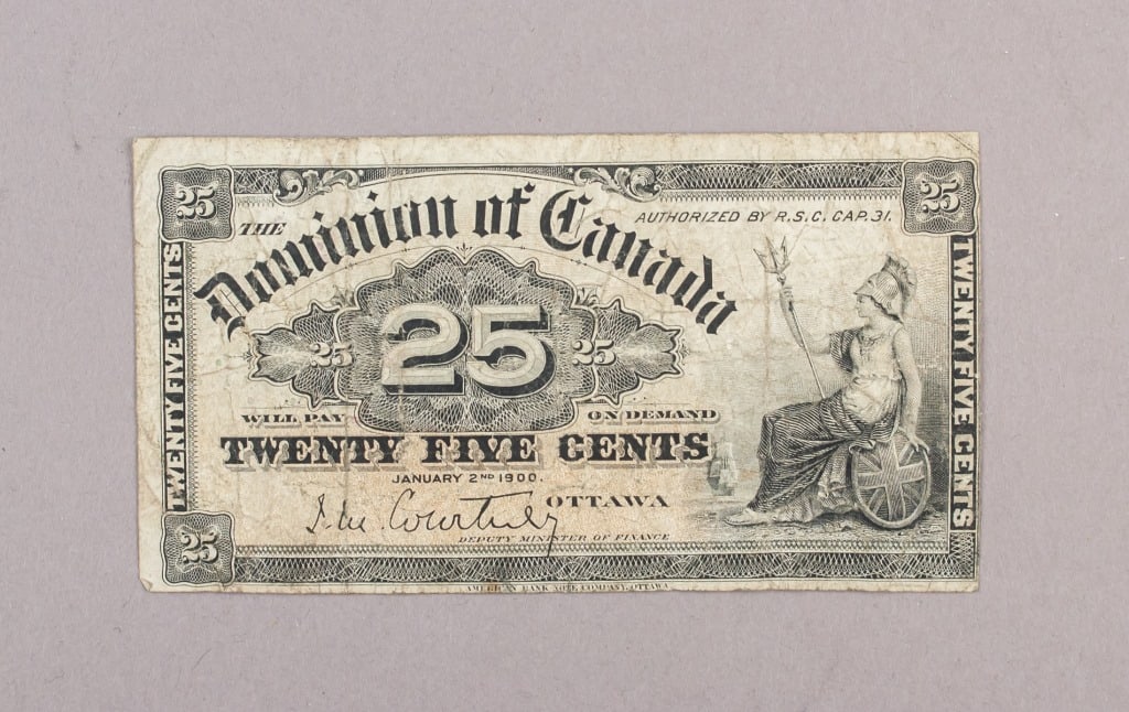 1900 Dominion of Canada 25 Cents Banknote (1 of 2)