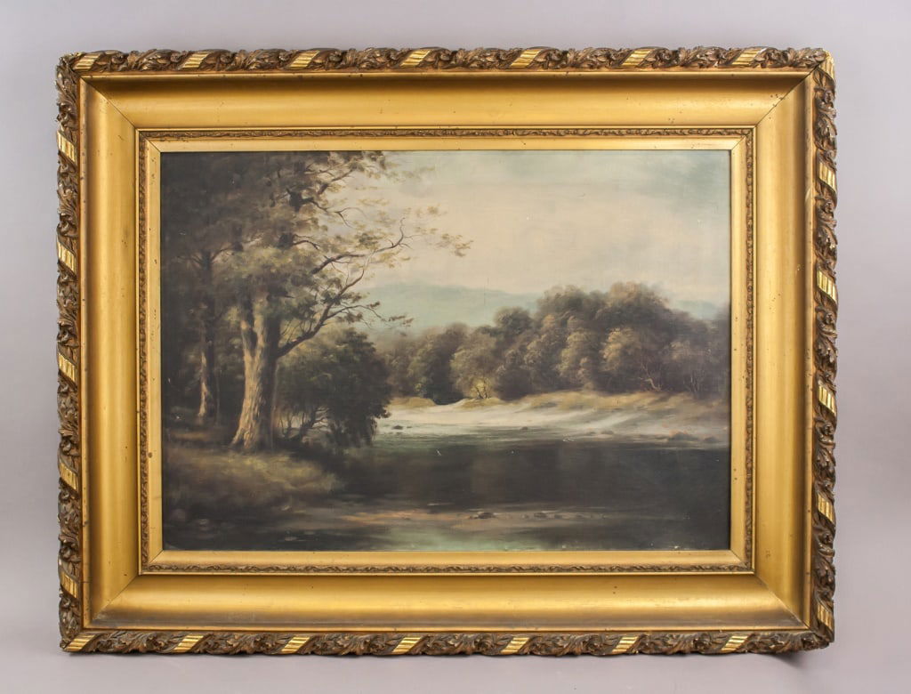 Oil on Canvas Unsigned Attr. Hudson River School (1 of 8)