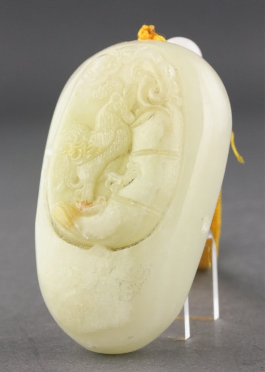 Chinese White Hardstone Carved Toggle (1 of 4)