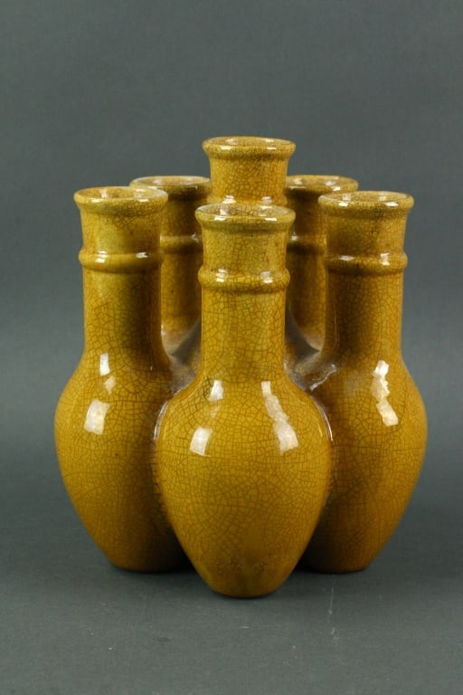Chinese Six Opening Brownish Porcelain Vase (1 of 4)