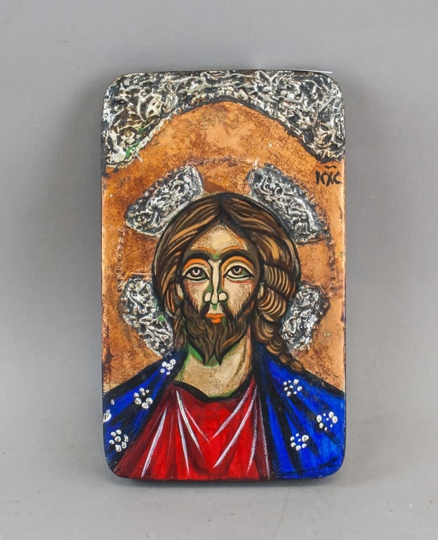 European Hand-painted Wood Icon Jesus (1 of 10)