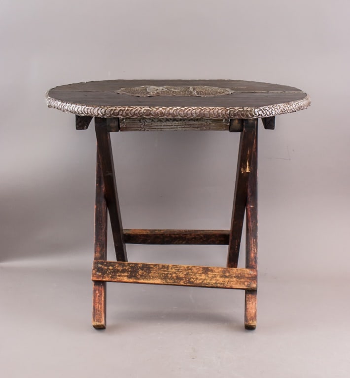 Antique African Wood Carved Folding Table (1 of 10)