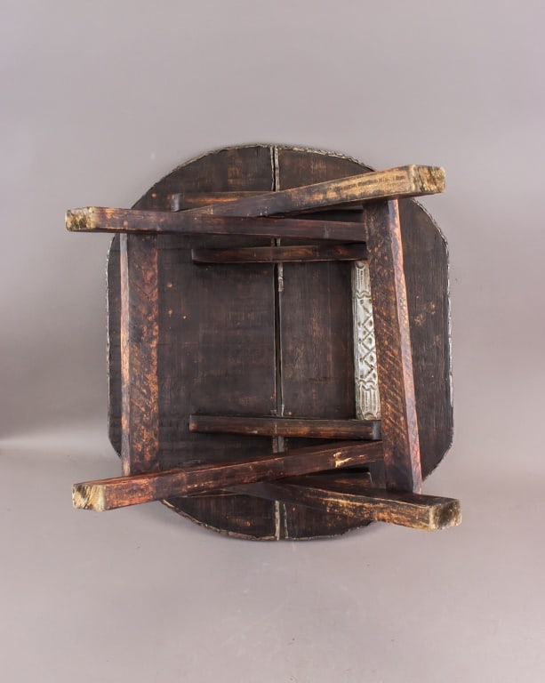 Antique African Wood Carved Folding Table - 5