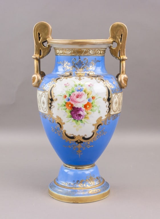 French Sevres Gilt Cobalt Blue Porcelain Vase (1 of 9)