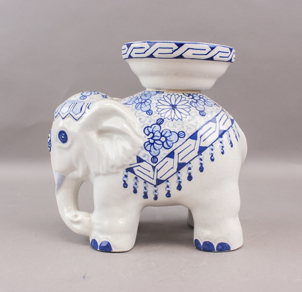Vintage Porcelain Elephant Garden Stool (1 of 8)