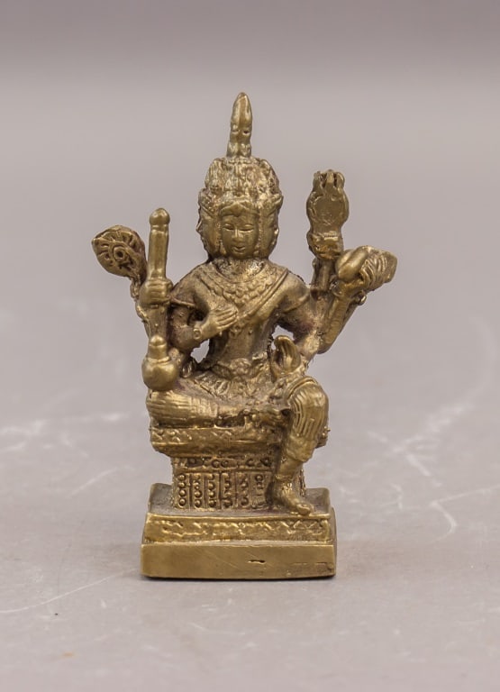Vintage Thailand Brass Brahma Buddha Sculpture (1 of 7)