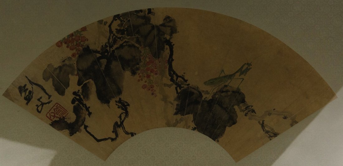 Chinese Fan Painting Signed Gao Jian Fu 1879-1951
