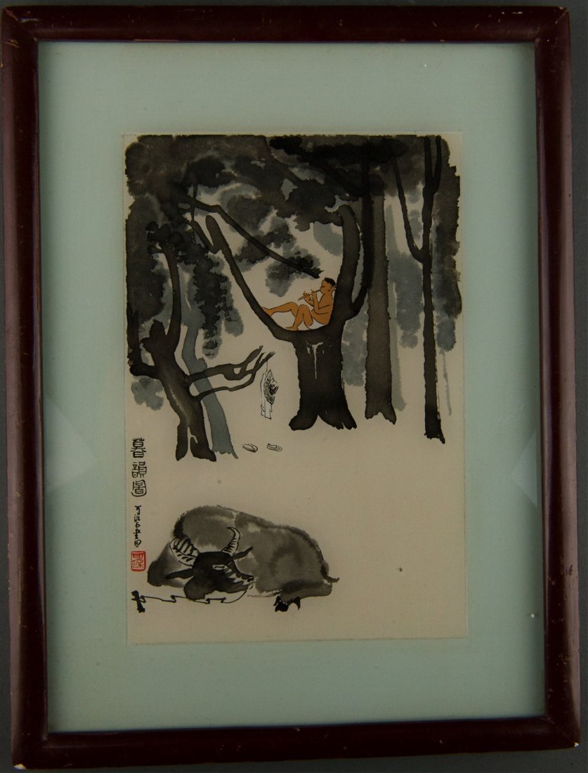 Original Chinese Painting on Glass by Li Keran