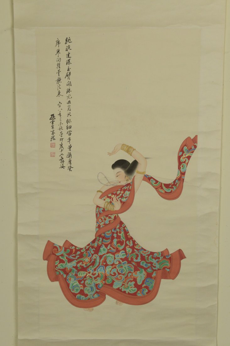 Chinese Scroll Painting of Lady Sign Sun Yunsheng