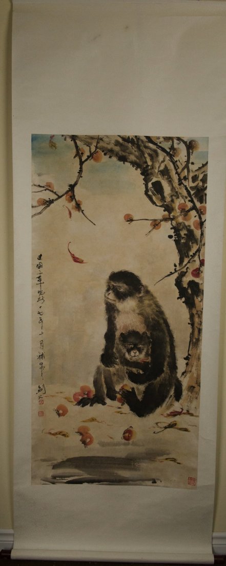 Chinese Painting of Monkeys Signed Gao Jian Fu - 2