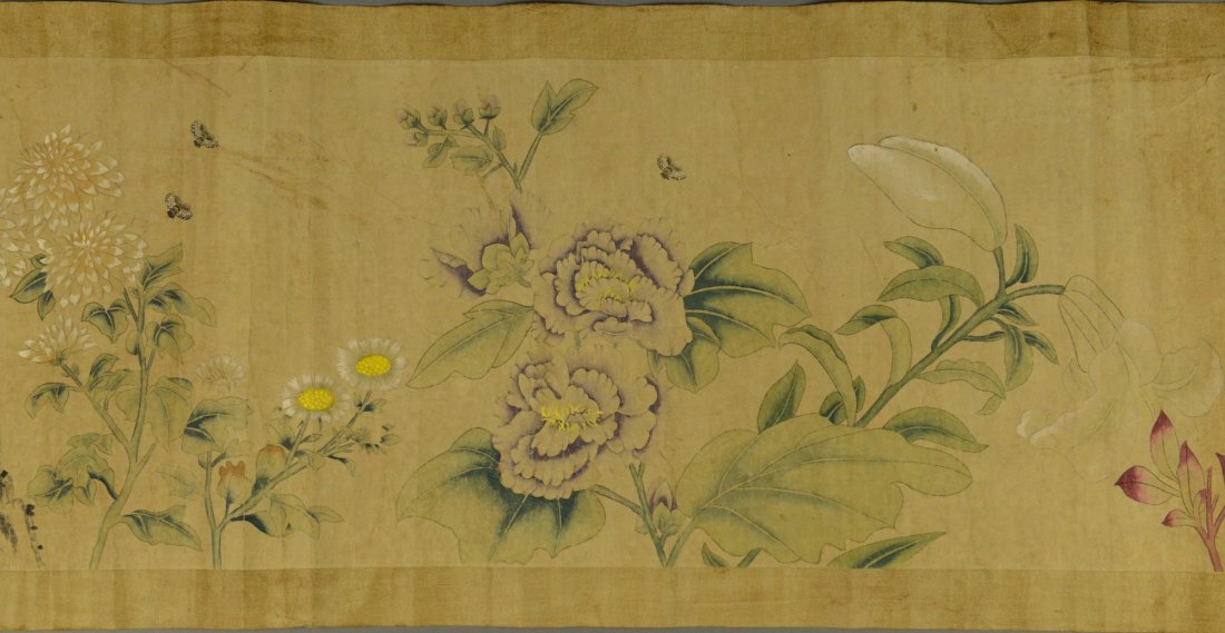 Long Painting of Flowers Signed Pan Gong Shou - 7