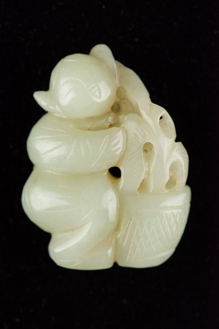Charming Chinese White Jade Carved Villager Figure