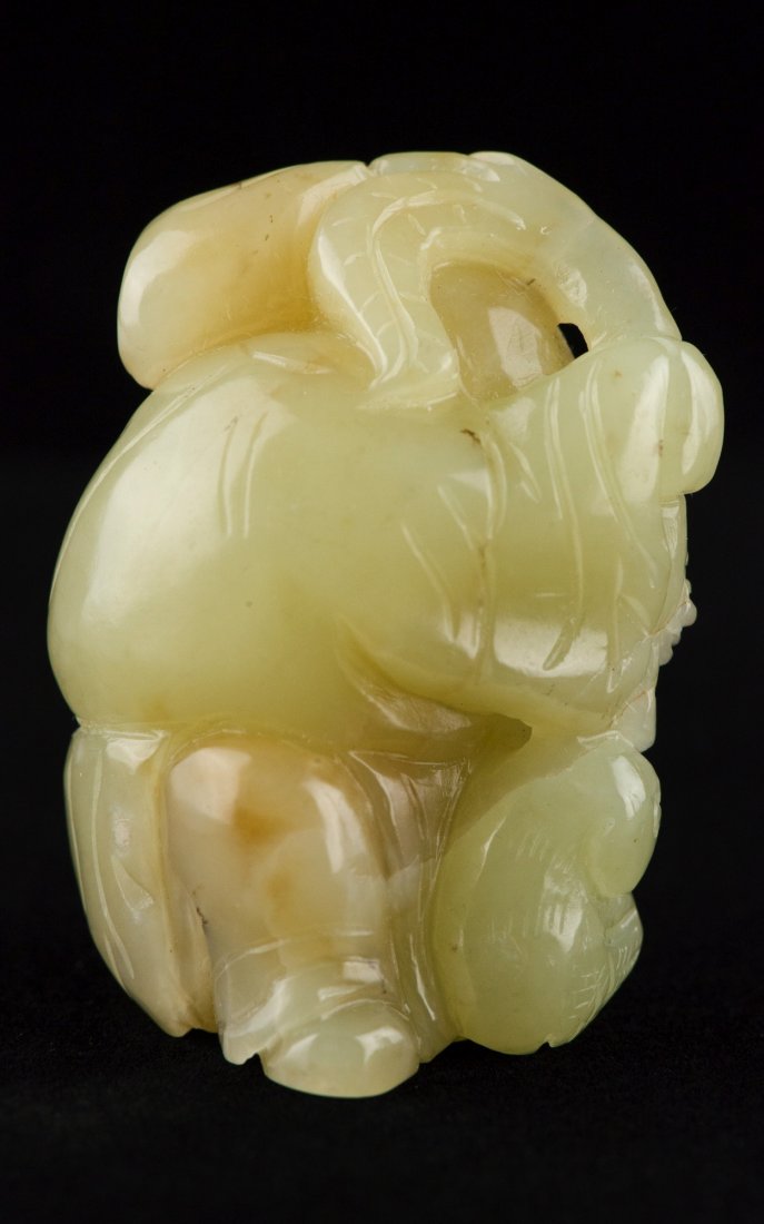 Chinese White Jade Carved Auspicious Child in Robe - 2