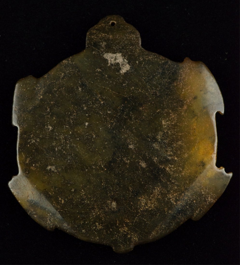 Chinese Brown Jade Carved Archaic Turtle Pendant - 2