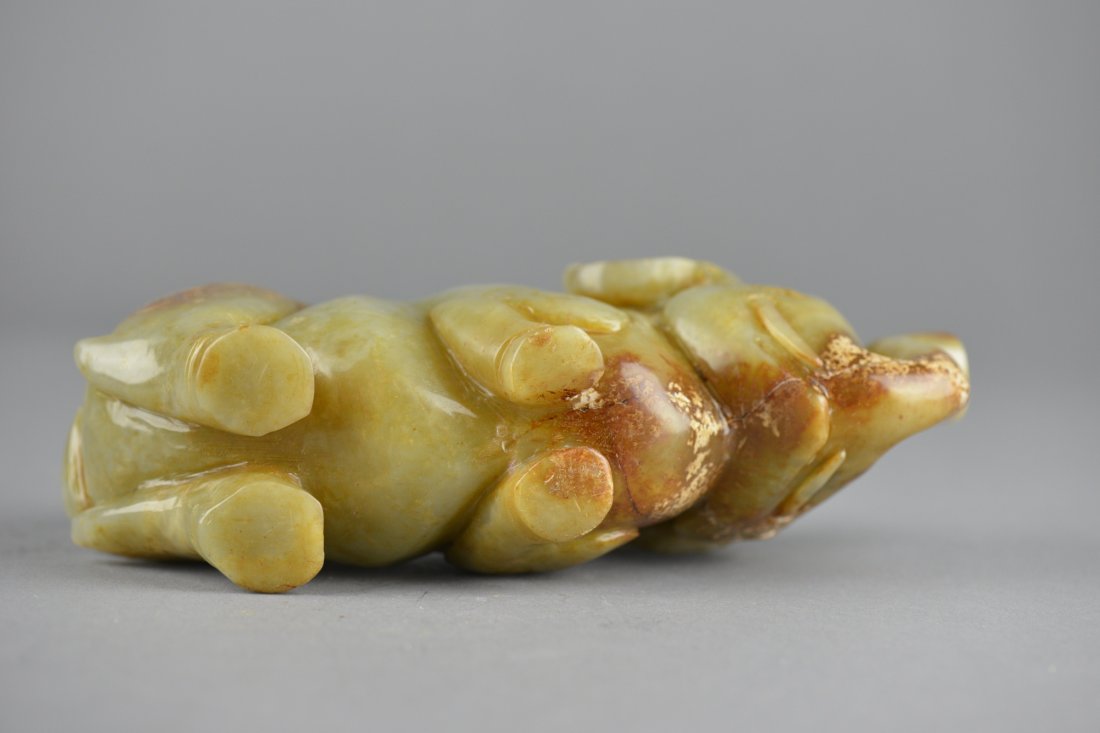 Archaistic Chinese Carved Jade Figure of Elephant - 3
