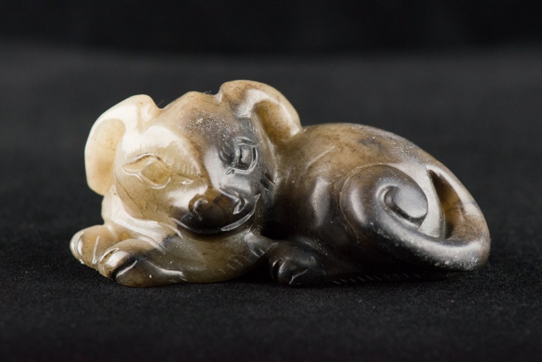Charming Chinese White Jade Carved Dog