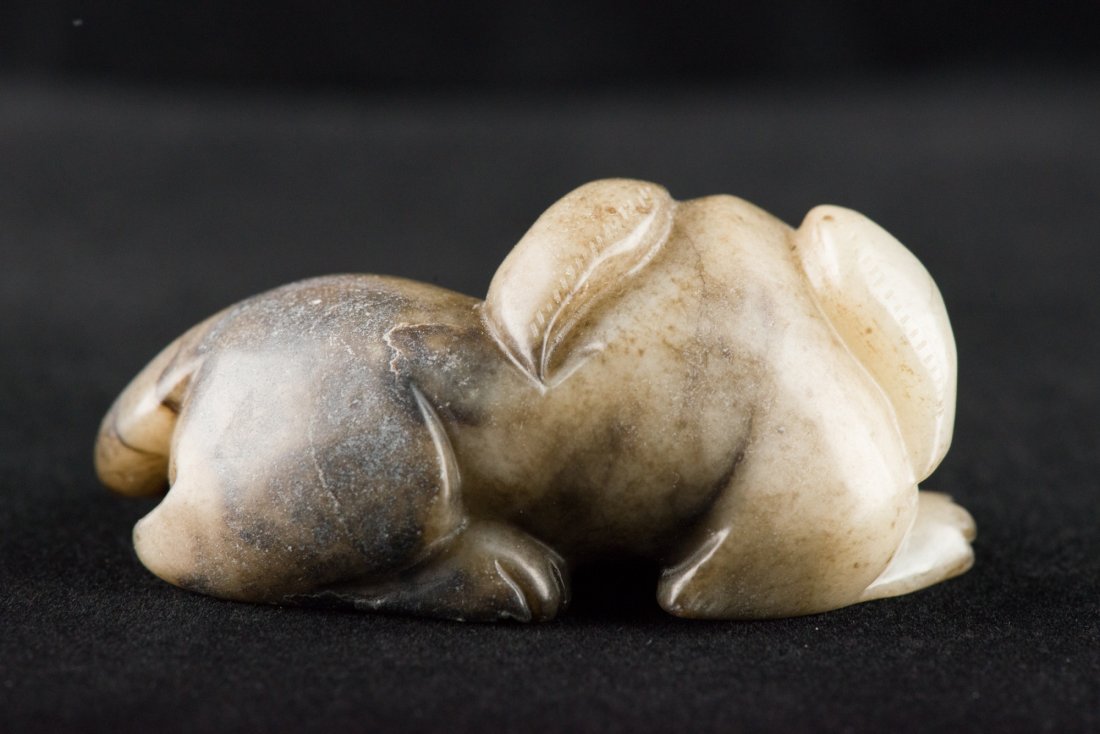 Charming Chinese White Jade Carved Dog - 2