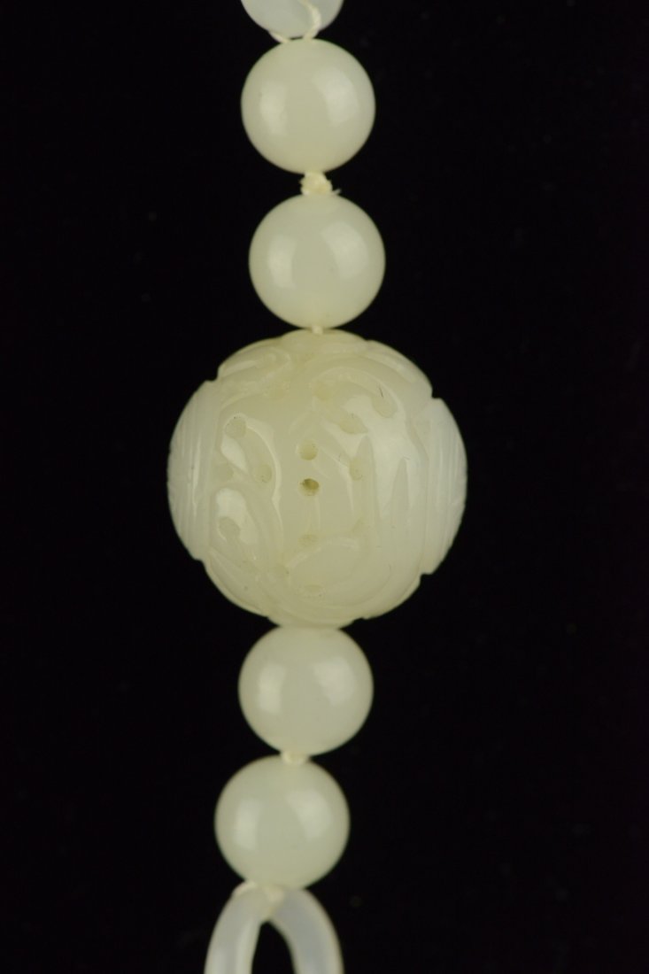 Chinese Fine Imperial Hetian Jade Bead Necklace - 4