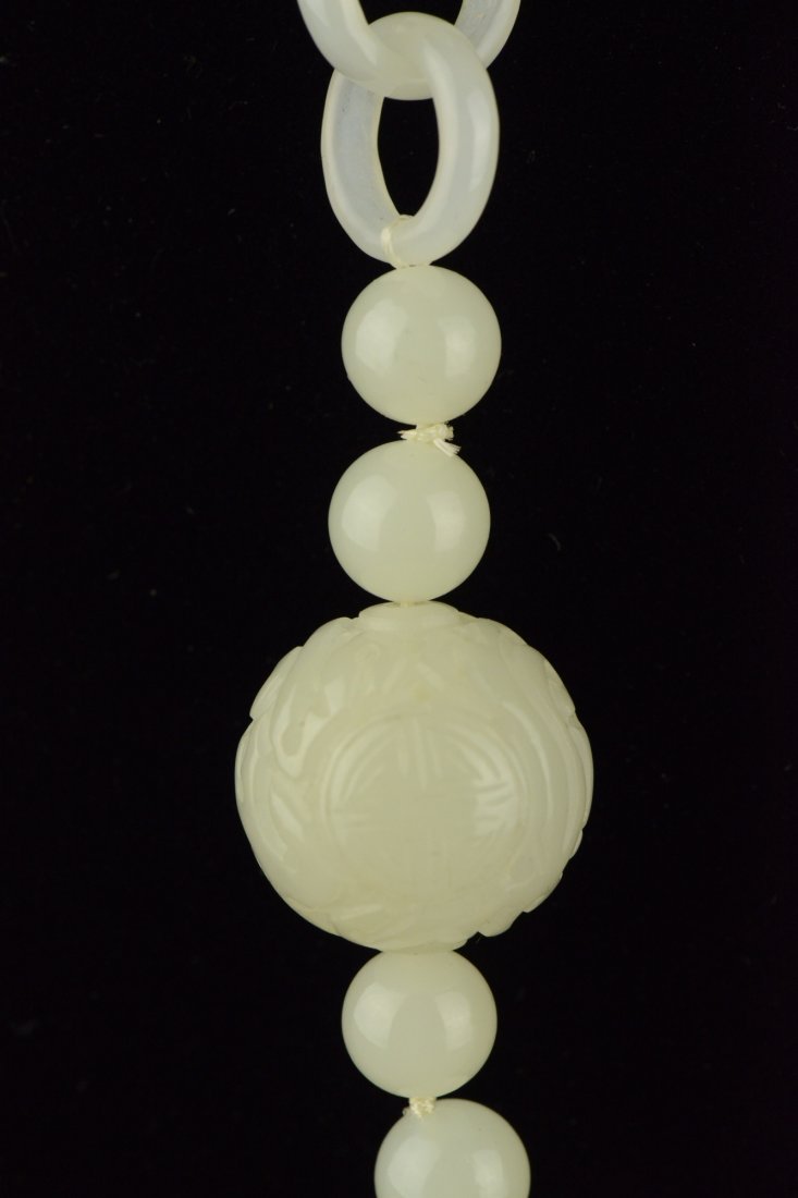 Chinese Fine Imperial Hetian Jade Bead Necklace - 5