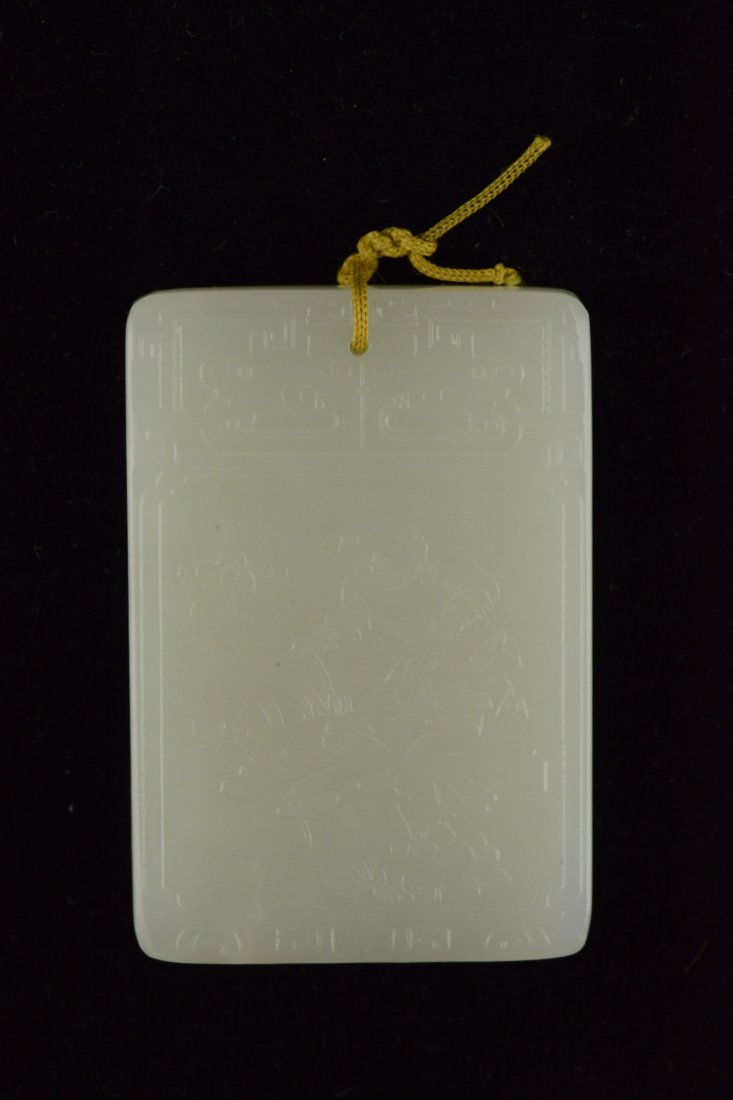 Rare Chinese Imperial White Hetian Jade Pendant