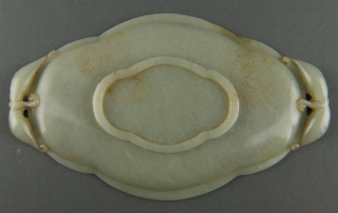 Charming Chinese White Jade Carved Tray - 2