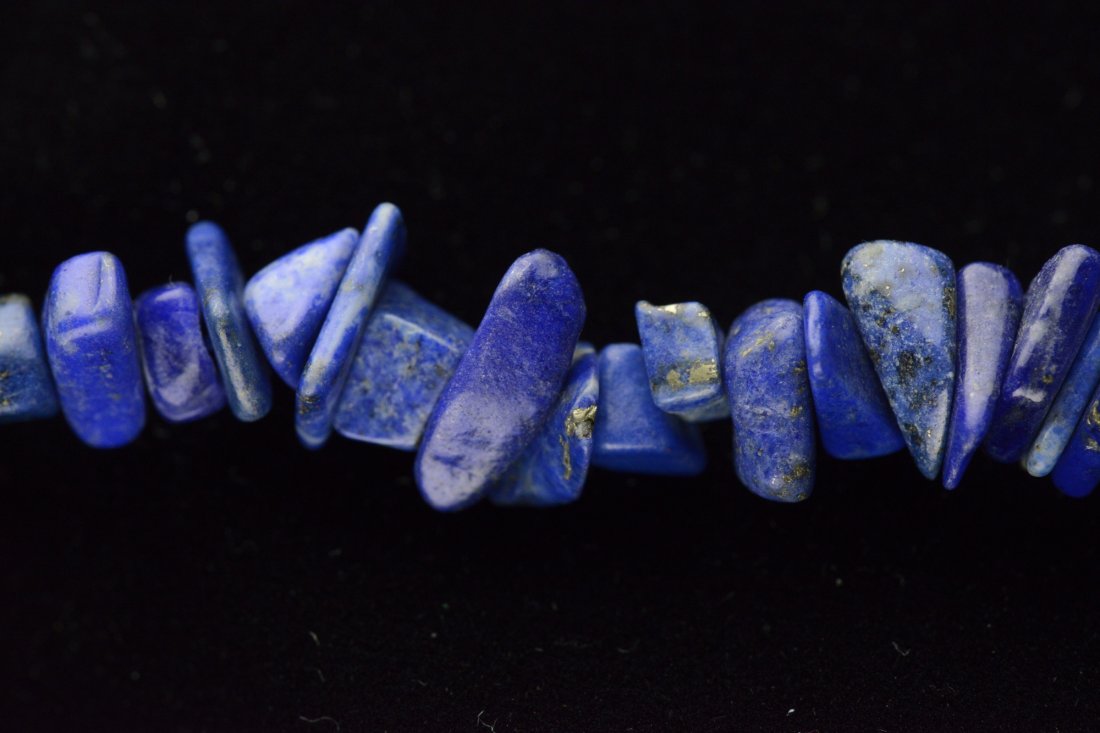 Lapis Lazuli Necklace w Silver Coins Dated 1901 - 2
