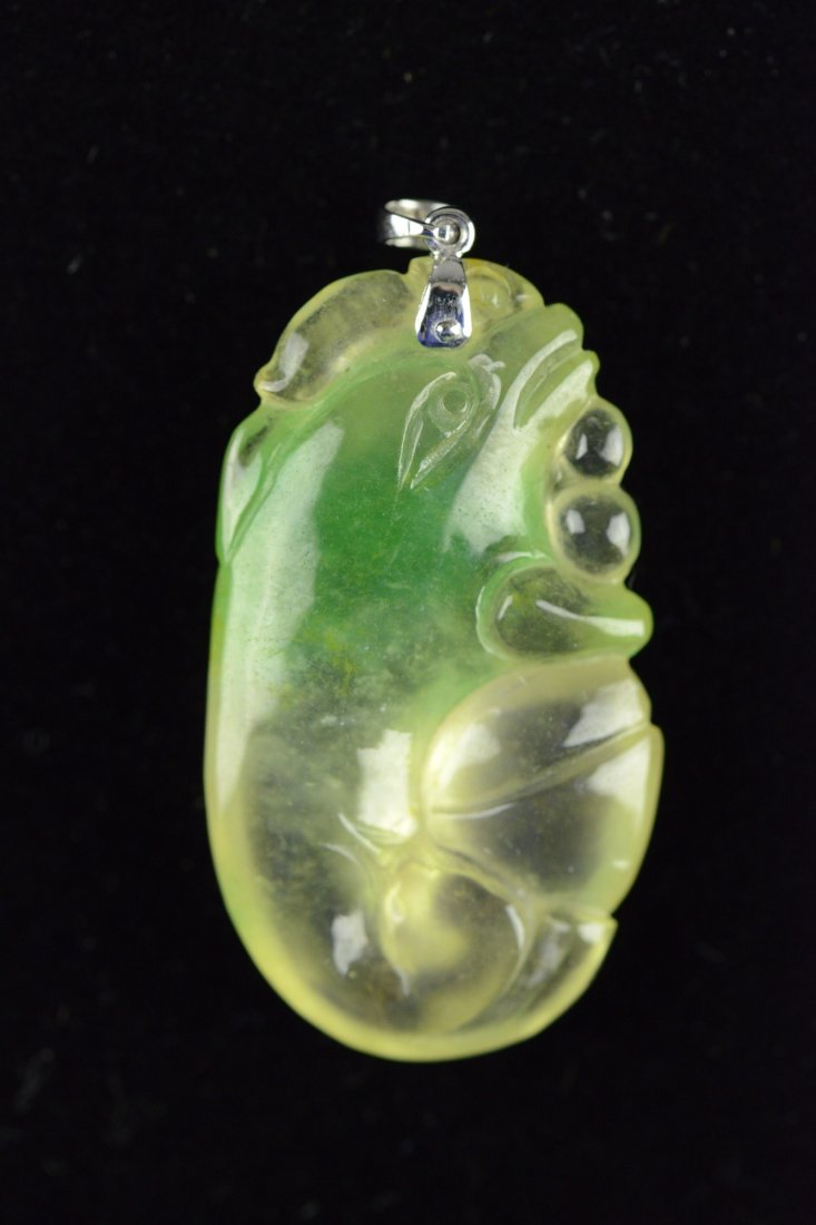 18K Two Colour Translucent Jadeite Pendant - 2