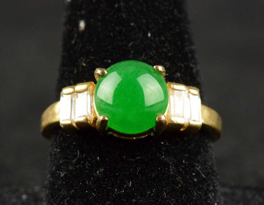 3 Pieces of Chinese Emerald Green Jadeite Rings - 8