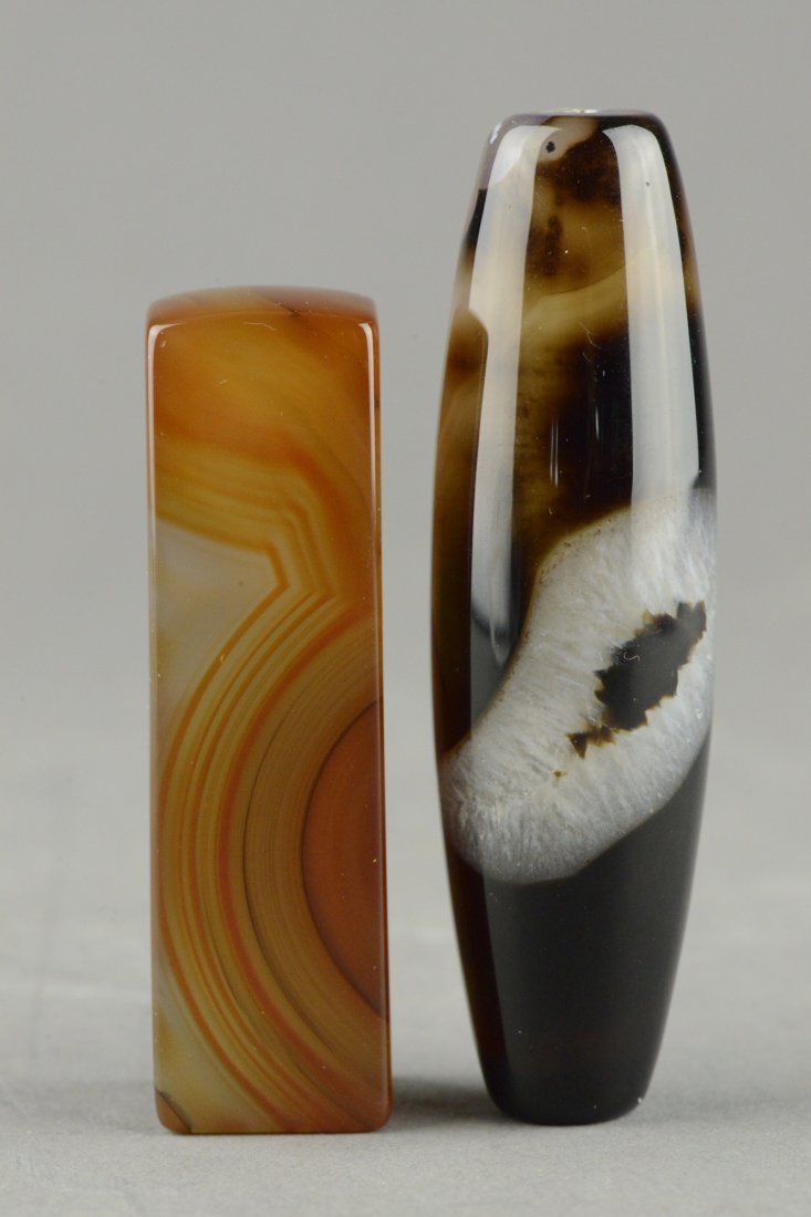 Two Piece Agate Stick Seals Uncarved