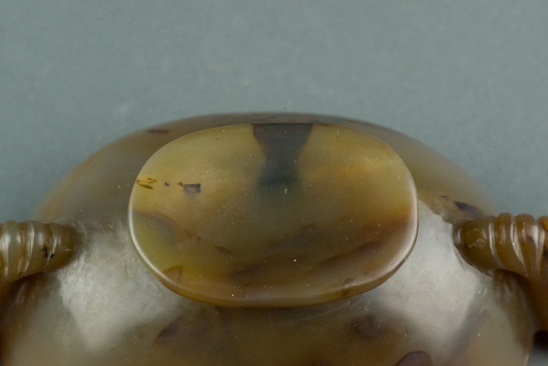 Old Chinese Translucent Agate Carved Brush Wash - 3