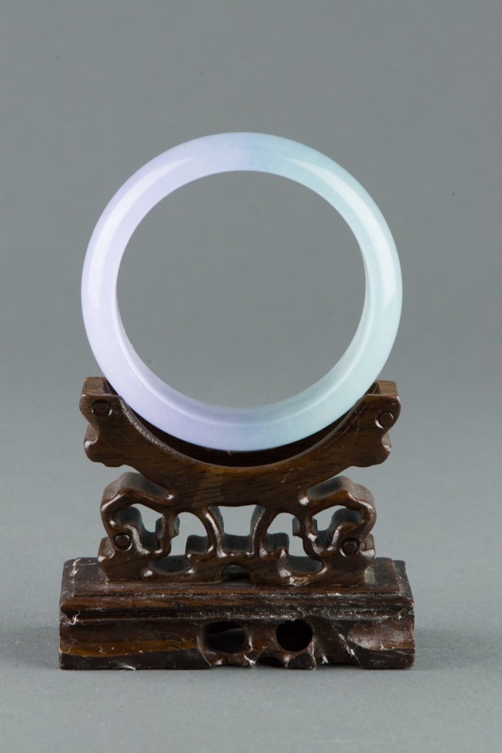 Charming Chinese Lavender Hardstone Bangle - 2
