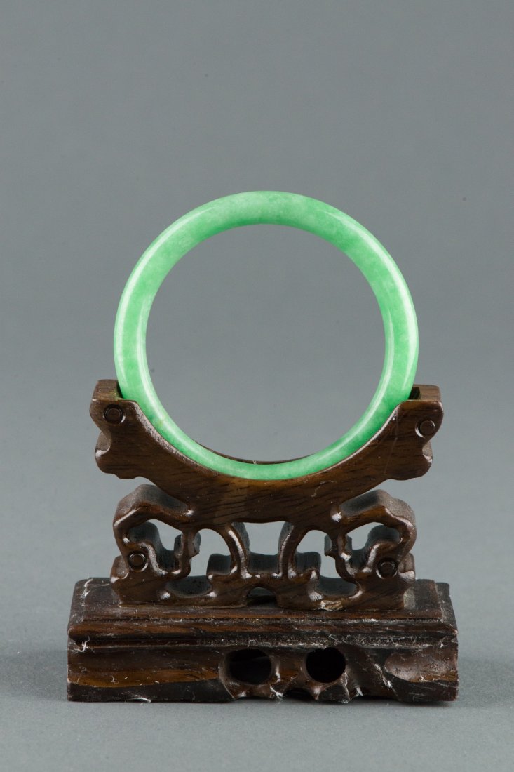 Chinese Apple Green Hardstone Bangle - 2