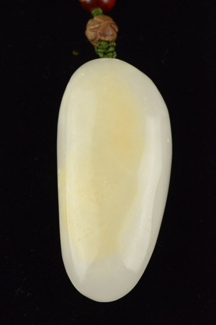 Chinese White Hardstone Pendant Carved Shao Lo - 2