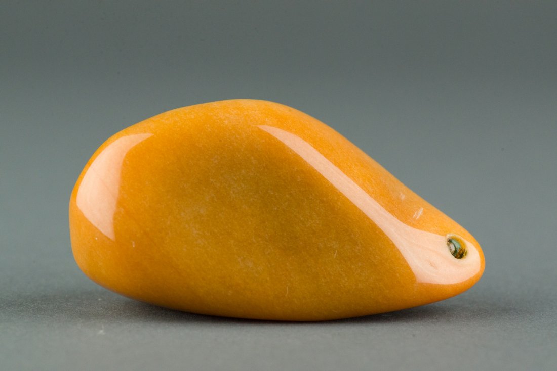 Charming Chinese Yellow Hardstone Carved Toggle
