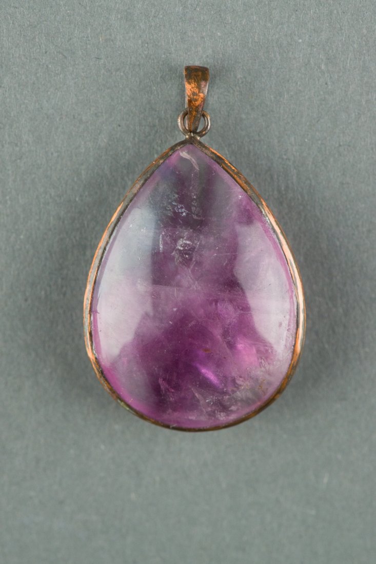 Charming Chinese Purple Hardstone Carved Pendant