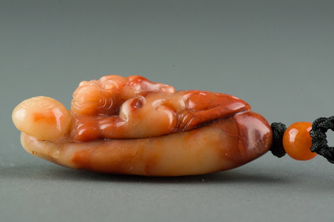 Fine Chinese Shoushan Stone Toggle Carved Chilong - 2