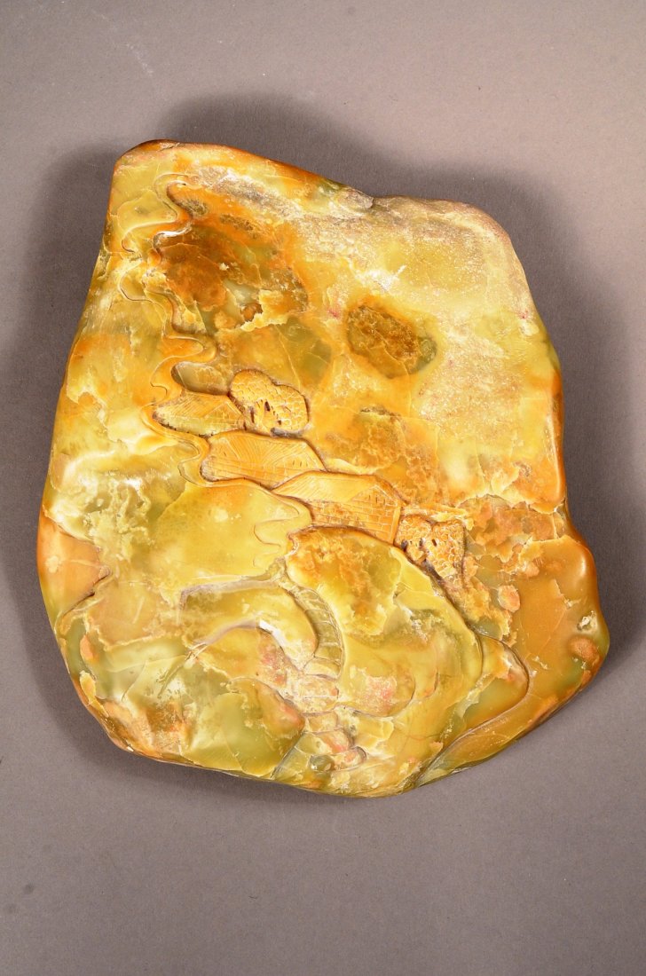 Chinese Shoushan Stone Boulder Carved Landscape - 2