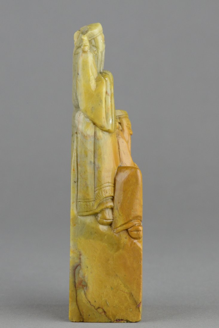 Fine Chinese Shoushan Stone Seal Carved Immortals - 4